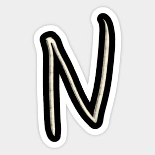 Hand Drawn Letter N Sticker